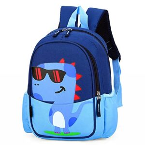 powofun kids toddler travel backpack cool cute cartoon daypack (dinosaur blue backpack)