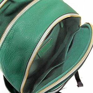 COACH Women's Court Backpack (Pebble Leather - Colorblock - Green - Light Teal Multi)