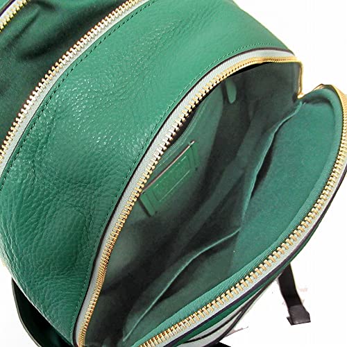 COACH Women's Court Backpack (Pebble Leather - Colorblock - Green - Light Teal Multi)