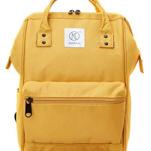 Kah&Kee Polyester Travel Backpack Functional Anti-theft School Laptop for Women Men (Yellow, Large)