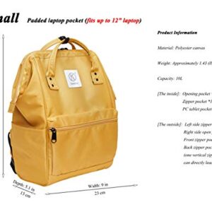 Kah&Kee Polyester Travel Backpack Functional Anti-theft School Laptop for Women Men (Yellow, Large)