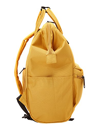 Kah&Kee Polyester Travel Backpack Functional Anti-theft School Laptop for Women Men (Yellow, Large)