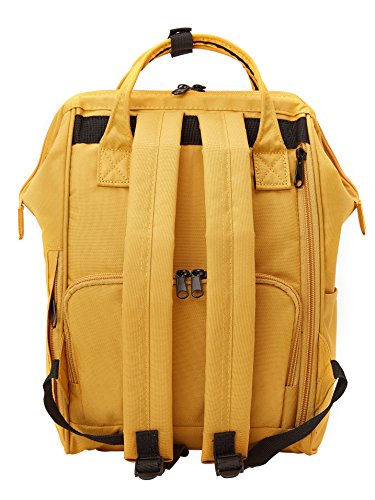 Kah&Kee Polyester Travel Backpack Functional Anti-theft School Laptop for Women Men (Yellow, Large)