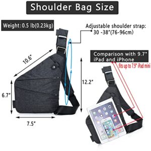 Travel Sling Bag Light Thin Chest Shoulder Bag Anti-Thief Crossbody Personal Pocket Bag for Men Shoulder Backpack for Hiking(Right)