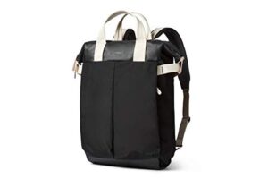 bellroy tokyo totepack – premium edition (convertible leather panel fashion backpack/tote bag, fits 16” laptop) – black sand