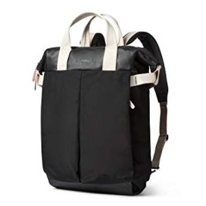 Bellroy Tokyo Totepack - Premium Edition (Convertible Leather Panel Fashion Backpack/Tote Bag, Fits 16” Laptop) - Black Sand