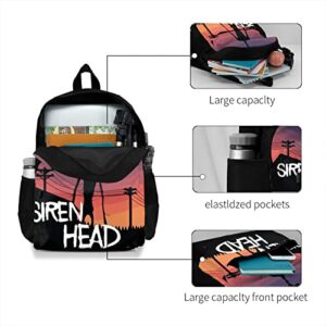 TeeDemon Siren Head Horror Classic Backpack Men Women Backpack with Durable SchoolBag, Book Bags Daypack for Outdoor Collegem Travel, One Size
