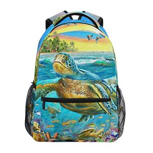 keige sea turtle ocean life backpack school bookbag for boys girls 2110001