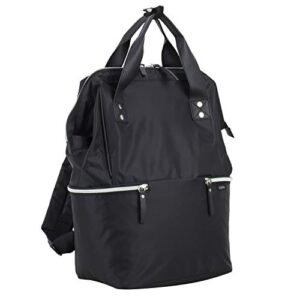 bodhi doctor bag style top load backpack purse with front large zipper pockets, black