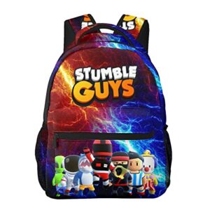 stumble guys school backpack portable daypack for outdoor sports travel bag