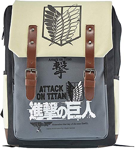 HAMIQI Attack on Titan Investigative Corps Backpack Schoolbag (Blue & White)