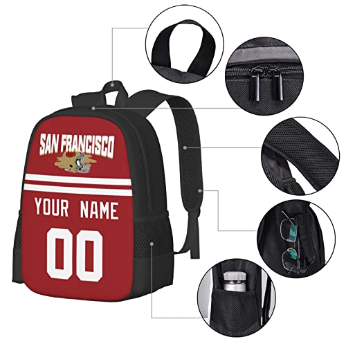 ANTKING San Francisco Backpack Custom any Name and Number Gifts for Men Women Youth