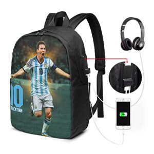 King Of Argentina #10 Messi Classic 17 Inch Laptop Backpack Large Capacity College Backpacks School Bookbags For Women Men