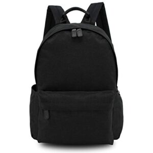 cheryl & wong genuine leather trim durable shoulder strap attachment laptop travel backpack,fit 15.6″ laptop (heather black)