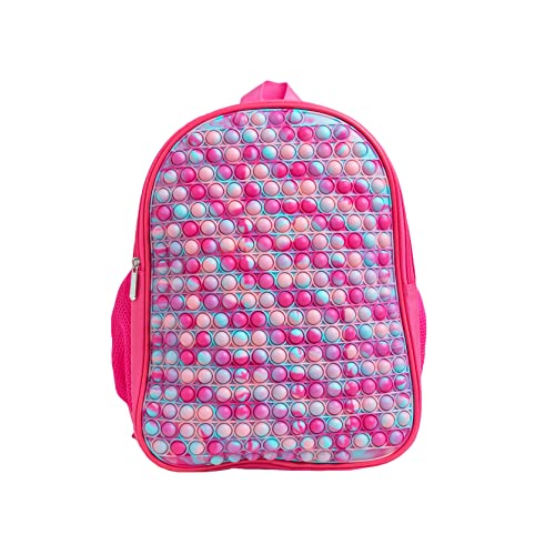 Fidget Pop-On-It Backpack for School, Backpack School Book Bags For Kids Teenagers with Bottle Side Pockets (A)