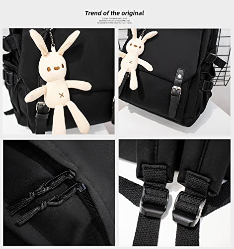 Samarr ZBIBYO Anime Hanako-kun Backpack for School Cute With doll pendant, Yashiro Nene unisex cosplay bookbag (Black5)