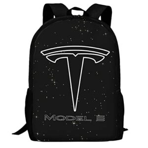 Te-Sla Model-3-Logo Bag Backpack School Bag Adjustable Large Capacity Leisure Travelling Bag Unisex