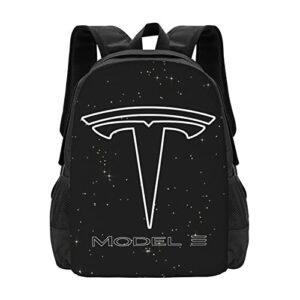 te-sla model-3-logo bag backpack school bag adjustable large capacity leisure travelling bag unisex