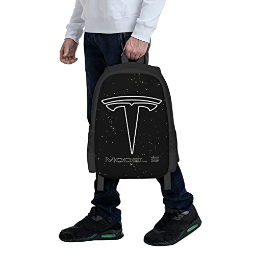 Te-Sla Model-3-Logo Bag Backpack School Bag Adjustable Large Capacity Leisure Travelling Bag Unisex