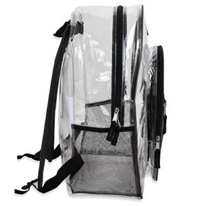 Clear Backpack with Water Bottle Holder, Stadium Approved for Men, Women, Kids