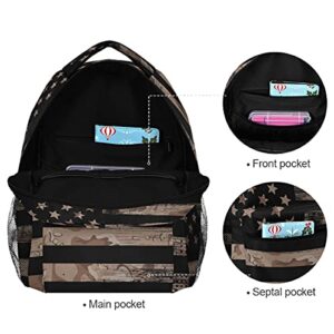Camo Flag Lightweight Printed Bookbags School Backpacks for Teens Boys and Girls