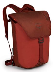 osprey transporter flap laptop backpack, ruffian red