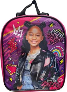 ruz that girl lay lay little girl 10 inch mini backpack (pink-black)