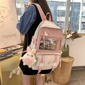 ncduansan Kawaii Backpack with Kawaii Pin and Accessories Cute Kawaii Backpack for School Bag Kawaii Girl Backpack Cute(Green)