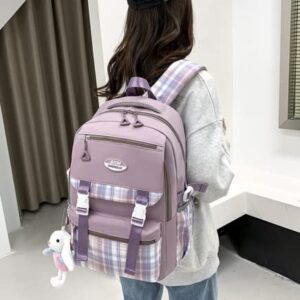 HUIHSVHA Cute Backpack, 17 Inch Large Capacity School Laptop Bag, Casual Travel Daypack for Teens Girls Women Students