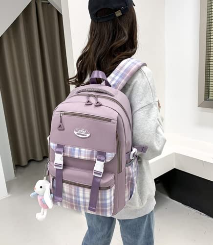 HUIHSVHA Cute Backpack, 17 Inch Large Capacity School Laptop Bag, Casual Travel Daypack for Teens Girls Women Students