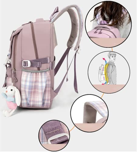 HUIHSVHA Cute Backpack, 17 Inch Large Capacity School Laptop Bag, Casual Travel Daypack for Teens Girls Women Students