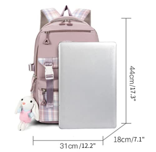 HUIHSVHA Cute Backpack, 17 Inch Large Capacity School Laptop Bag, Casual Travel Daypack for Teens Girls Women Students