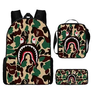 anbiove shark backpack big mouth backpack travel bag school bag for men women