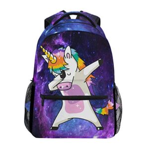 dabbing unicorn backpack for girls boys nebula galaxy kids school book bag cool stars student laptop backpacks casual durable lightweight travel sports day pack carrying bags