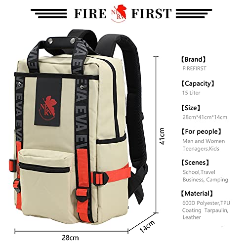 FIREFIRST Evangelion Travel Laptop Backpack,Ruck Sack With Symbol Tag，Water Resistant College School Daypack