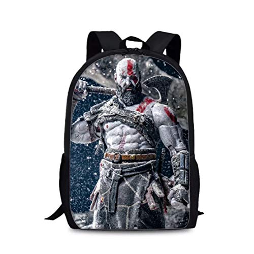 Boys God of War Canvas Travel Backpack-Students Lightweight Book Bag for School,Travel