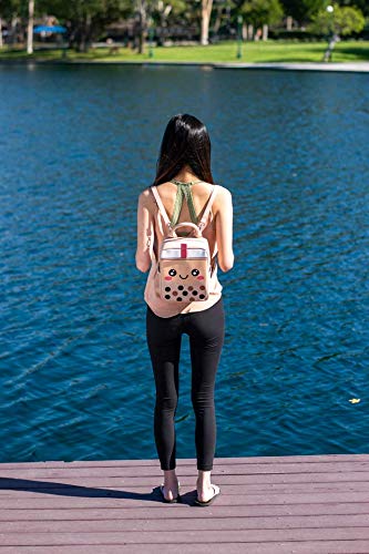 Boba Premium Faux-Leather Backpack, Crossbody, or Purse (Milk Tea)