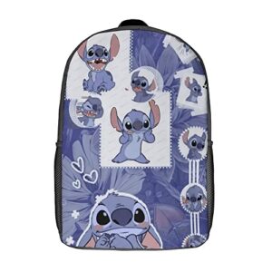 ohlcgin sti.tch backpack school backpack for girls anime girls backpack unisex cartoon backpack for teenagers boys backpack casual daypack travel backpack teen bookbags durable backpacks, 17inch