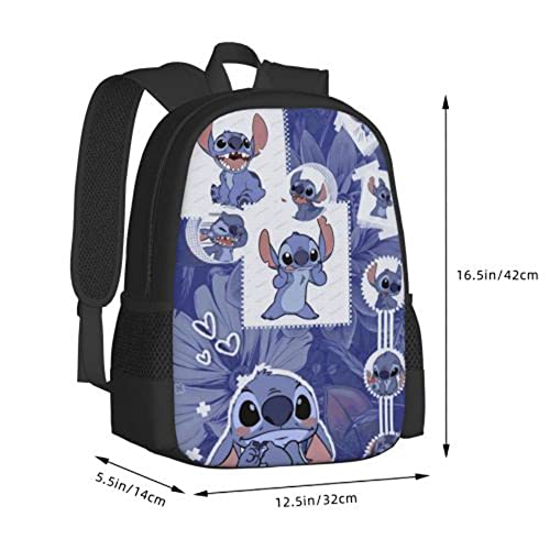 ohlcgin Sti.tch Backpack School Backpack For Girls Anime Girls Backpack Unisex Cartoon Backpack For Teenagers Boys Backpack Casual Daypack Travel Backpack Teen Bookbags Durable Backpacks, 17inch