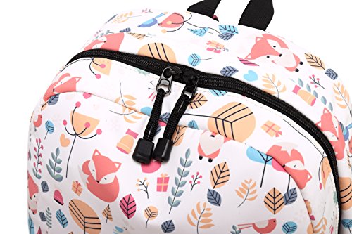 Joymoze Water Resistant Leisure Student Backpack Cute Pattern School Bookbag for Girl Fox