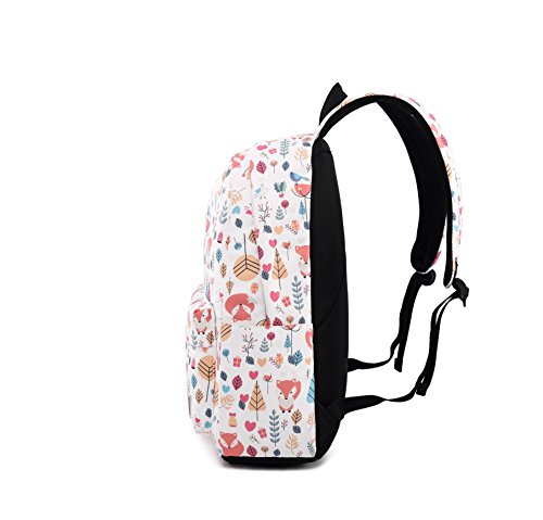 Joymoze Water Resistant Leisure Student Backpack Cute Pattern School Bookbag for Girl Fox