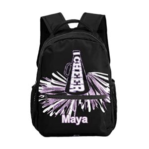 zaaprintblanket Personalized Custom Beautiful Purple Cheer Teens Backpack Shoulder Bag with Chest Strap With 2 Side Pockets