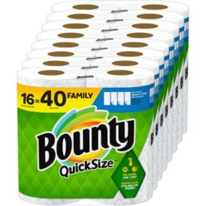 bounty quick-size paper towels, white, 16 family rolls = 40 regular rolls (packaging may vary)