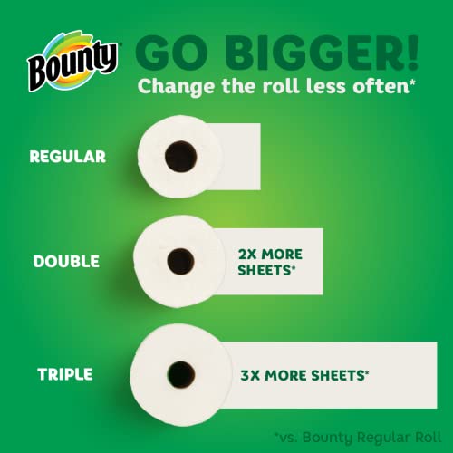 Bounty Quick-Size Paper Towels, White, 16 Family Rolls = 40 Regular Rolls (Packaging May Vary)