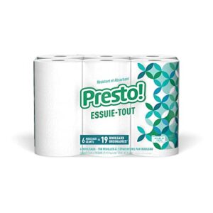 Amazon Brand - Presto! Flex-a-Size Paper Towels, 158-Sheet Huge Roll, 6 Count (Pack of 2), 12 Huge Rolls = 38 Regular Rolls