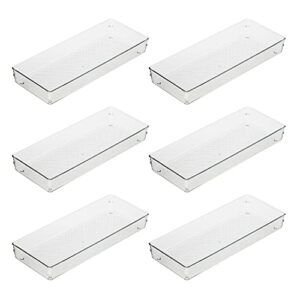 oggi clear drawer organizer – 6″ x 15″ (set of 6) – ideal for organizing kitchen drawers, office, desk, silverware, kitchen utensils, cosmetics and bathrooms