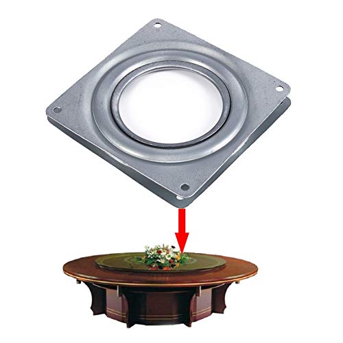 Gorgeri Table Swivel Plate, Small Lockable Turntable 4in Galvanized Steel Square Rotating Swivel Plate Metal Lazy Susan Bearing Turntable TV Rack Desk Tool Turntable Swivel