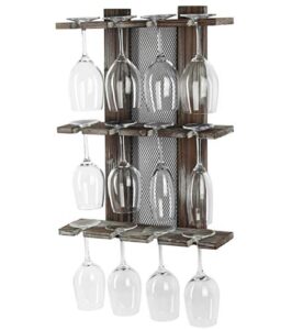 j jackcube design wine glass rack wall mounted, 12 glassware holder rack stemware display drying storage for kitchen home bar decor – mk583a