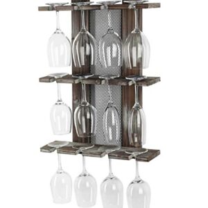 J JACKCUBE DESIGN Wine Glass Rack Wall Mounted, 12 Glassware Holder Rack Stemware Display Drying Storage For Kitchen Home Bar Decor - MK583A