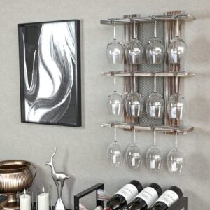 J JACKCUBE DESIGN Wine Glass Rack Wall Mounted, 12 Glassware Holder Rack Stemware Display Drying Storage For Kitchen Home Bar Decor - MK583A